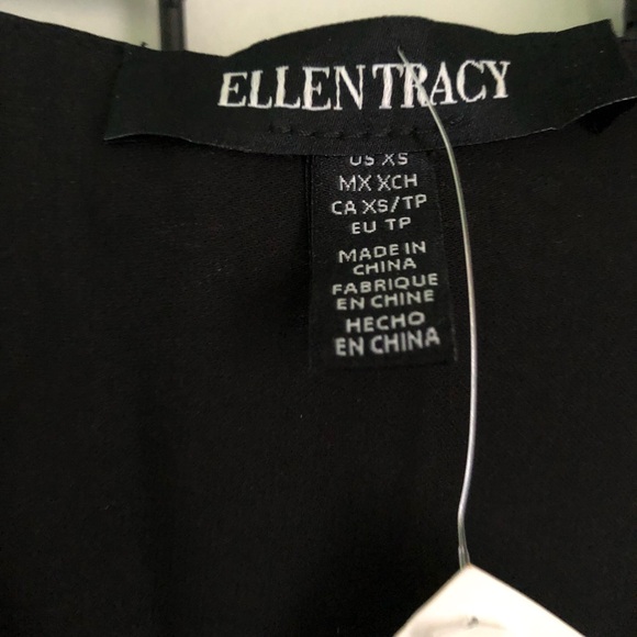 ELLEN TRACY OVERSIZED NWT SEXY BLACK TOP WITH SEE THROUGH LONG SLEEVES - Picture 6 of 7